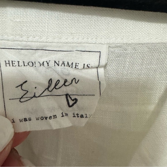 NWOT Frank & Eileen Eileen Check White Linen Shirt Size Medium Size - Picture 5 of 9